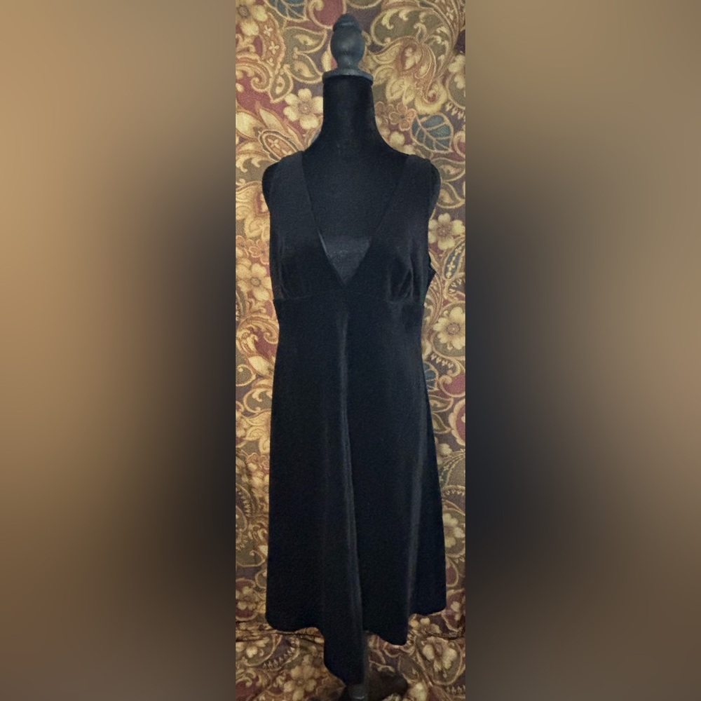 J. Crew Black Velvet Backless Dress